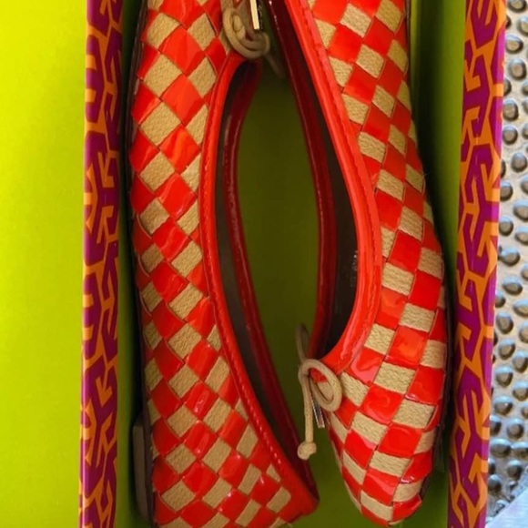 🔥1 hour sale - Worn 1X, Tory Burch, ballet Prescott flats, orange cream, 6.5 - Picture 4 of 11